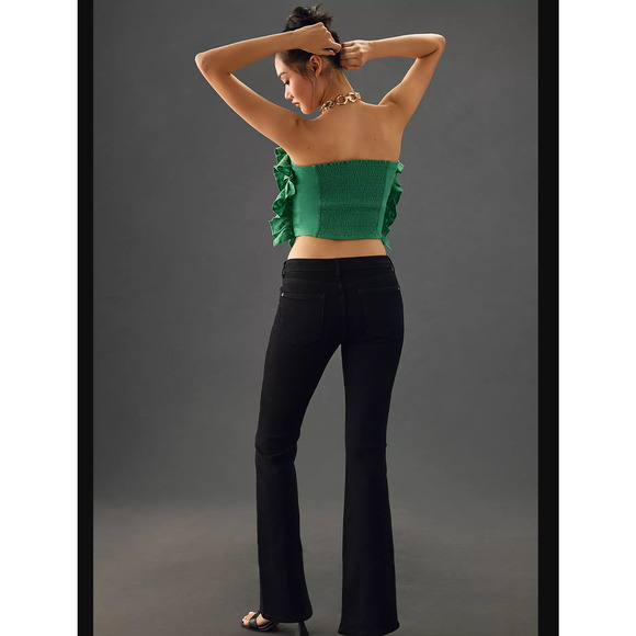 NWT Anthropologie Pilcro Icon Black Flare Jeans - 25 waist - Picture 4 of 5